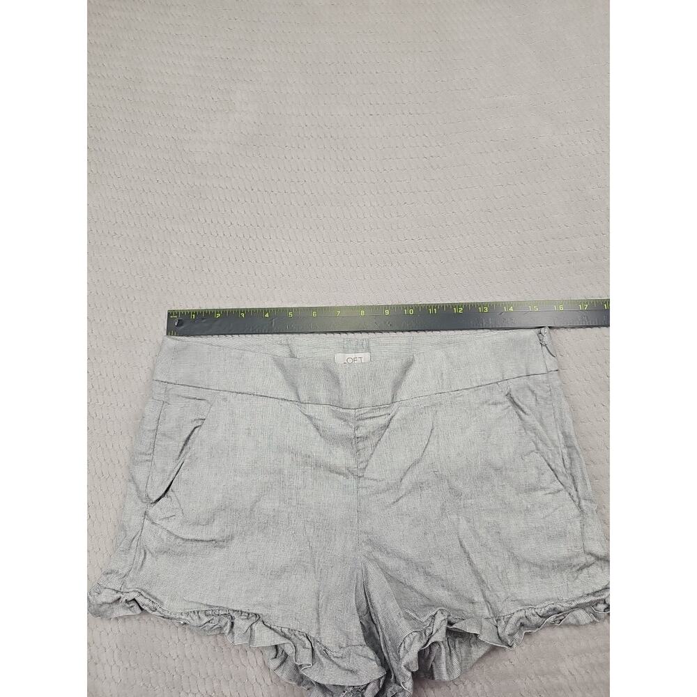 Loft Shorts Womens 4 Gray Ruffled Trim Pockets Side Zip - Picture 3 of 7